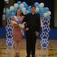 FHS JUNIOR HOMECOMING REPRESENTATIVES --  Fulton High School Junior, Olivia Fulcher, was escorted by Junior Christian Sproul during the FHS Jan. 20 basketball homecoming ceremonies, as part of the court. (Photo by Benita Fuzzell.)