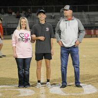 SENIOR NIGHT HONORS STUDENT ATHLETES -- Heath Harris, a Senior at South Fulton High School, was recognized along with his parents during the Senior Night celebration at the SFHS vs. McEwen football game Oct. 21.