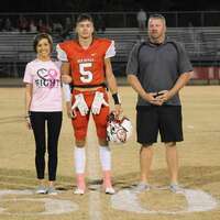 SENIOR NIGHT HONORS -- Conner Allen and his parents were among senior student athletes at South Fulton High School, recognized at the Senior Night event Oct. 21. Allen is a senior and a member of the 2022 South Fulton Red Devils football team. (Photo by David Fuzzell.)