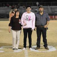 SFHS SENIORS RECOGNIZED -South Fulton High School seniors and their parents were recognized Oct. 21 for their involvement in extra curricular activities, including senior Alejandro Lopez and his parents, during Senior Night honors.