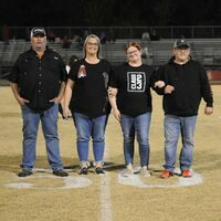 SENIOR NIGHT AT SOUTH FULTON HIGH SCHOOL -- South Fulton High School senior Emily Cox, along with her parents, were honored Oct. 21 during the Senior Night recognition ceremony at the SFHS football game.