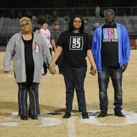 SENIOR NIGHT CELEBRATION -- Laila Lightner and her parents were  recognized during Senior Night festivities at the South Fulton High School football game Oct. 21. Lightner is a senior member of the SFHS Band.