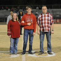 SOUTH FULTON SENIOR NIGHT HONORS -- Carl Anthony Lattus, a South Fulton High School Senior, was honored with his parents, during the Senior Night celebration at the Oct. 21 SFHS football game.