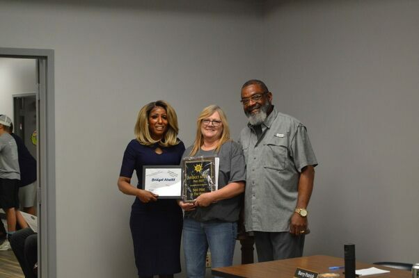 BEST PILOT IN THE HOUSE - Bridget Atwill, Fulton County Preschool Aide, was awarded the Best Pilot in the House for May 2022 at the Fulton County Board of Education meeting May 26. (Photo by Barbara Atwill)
