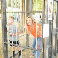 South Fulton Elementary Principal Sandi Bigham  was a good sport during the school’s Sept. 24 Fall Festival, allowing herself to be put behind bars by students and raise money to benefit the school while serving her time.