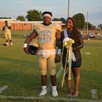 SENIOR REPRESENTATIVE - Amyia Sanders was one of the Senior Maids vying for the title of Queen during Fulton County High School's Homecoming on Sept. 16. She was escorted by Tyavious Isbell. (Photo by Barbara Atwill)