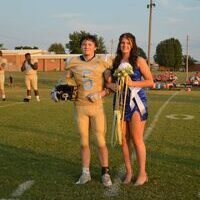 SENIOR MAID - Aubrey Allison was one of the Senior Maids at Fulton County High School's Homecoming held Sept. 16, at Sanger Field in Hickman. She was escorted by Ian Goodman. (Photo by Barbara Atwill)