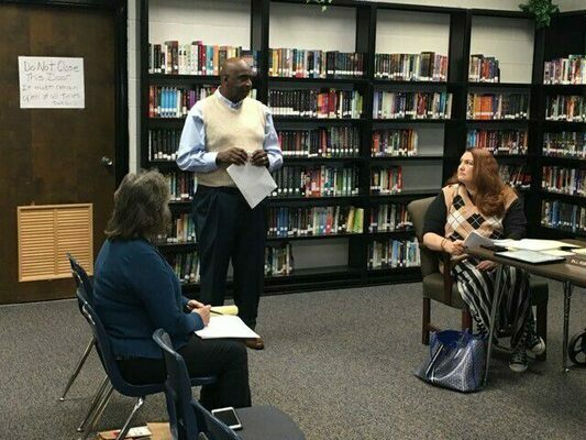 Pastor Jessie Webb, with Kingdom Harvest Church, and Kingdom Kids Child Care facility, addressed members of the FIS Board of Education Nov. 15 regarding his proposed location for a new child care option in Fulton. (Photo by Benita Fuzzell.)
