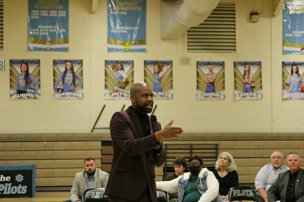 SPECIAL GUEST SPEAKER - Craig Clay, Fulton County High School Boy's Basketball Coach, was the guest speaker at the Fulton County Schools Black History Program on Feb. 27. (Photo by Barbara Atwill)