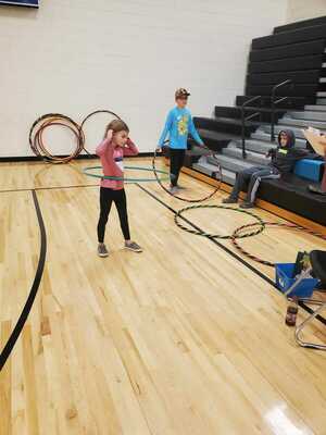 HULA HOOPING - JoAnna Carlton hula hoops at one of the games set up on Nov. 12, at the Fulton County Elementary School's PTSO Fall Festival in Hickman (Photo submitted)