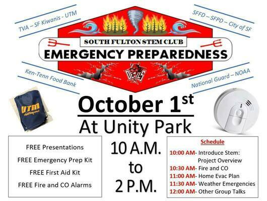 FREE EMERGENCY PREPAREDNESS EVENT SATURDAY, UNITY PARK IN SOUTH FULTON