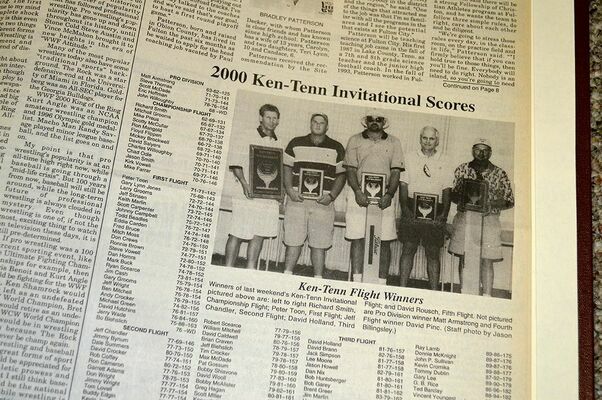 Pictured are a number of reports for Ken-Tenn results through the years, from the pages of The Fulton Leader.