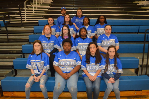 Pictured are members of the 2024 FHS Lady Bulldogs softball team, front row, left to right, manager Kalynn Hodges, Diamond Holder, Madison Acosta; second row from left, McKayla Thorn, Lily Haley, Jnyia Robinson, Aleena Johnson; third row, left to right, Katrina Bailey, Rio Lang, Ja’Quasia Hendrix and R’Tisia Walker; back row, Assistant Coach Chuck Seratt and Head Coach Bethany Carter. Not pictured is Dariana Cole 7th , Shae-Lynn Hagerty 7th, Christiana Mitchell 8th, and Cambria Walker 8th. (Photo by Benita Fuzzell)